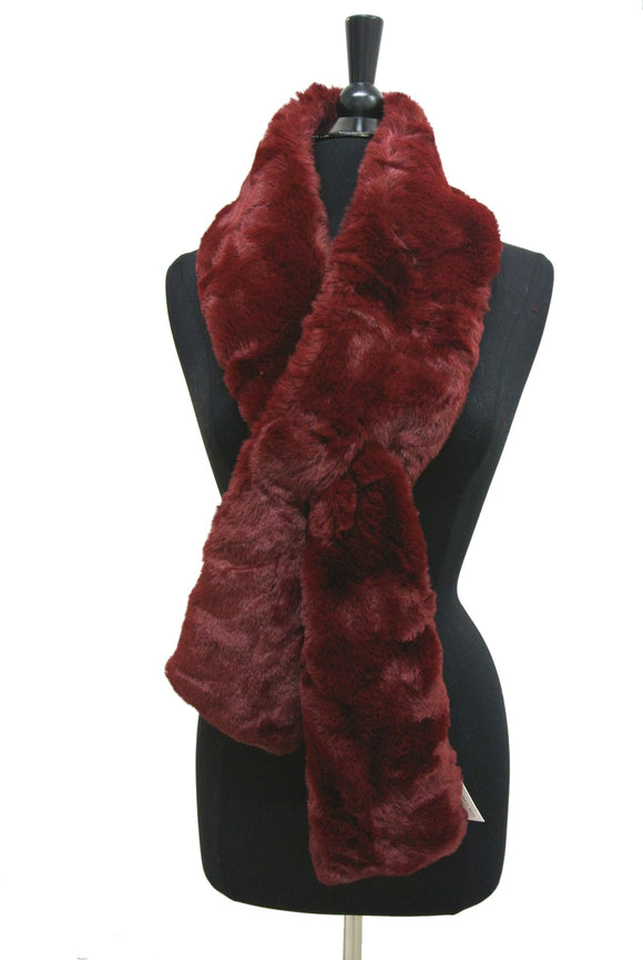 HX209 Solid Color Faux Fur Wrap/Scarf for Winter