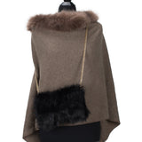 HX107 Solid Color Faux Fur Crossbody Bag