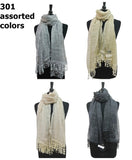 301 Solid Color Spring Scarf with Lace Tassel