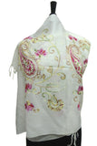 G105 Embroidered Floral Sequin Pashmina