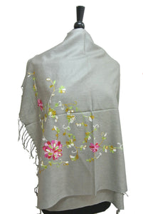G107 Embroidered Floral Pashmina
