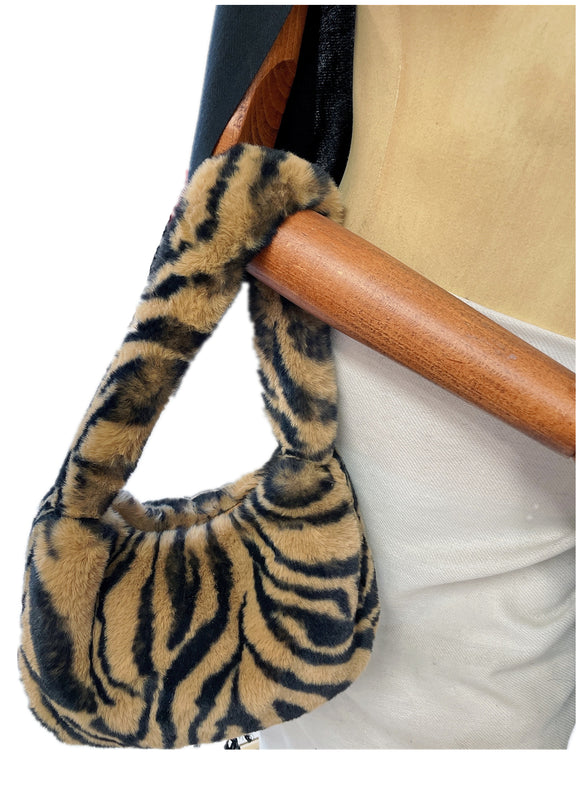 HX701 Zebra Faux Fur Bag