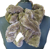 6001 Solid Color Faux Fur Ruffle Winter Scarf