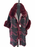 TX522 Faux Fur Houndstooth Pattern Cape