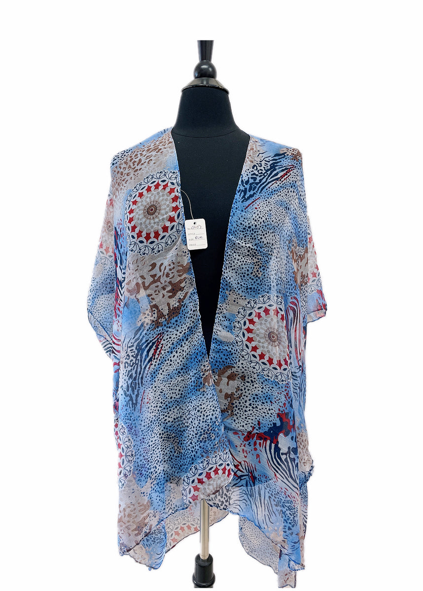 CH07 Multi Pattern Spring Kimono – In Style Accessories Inc